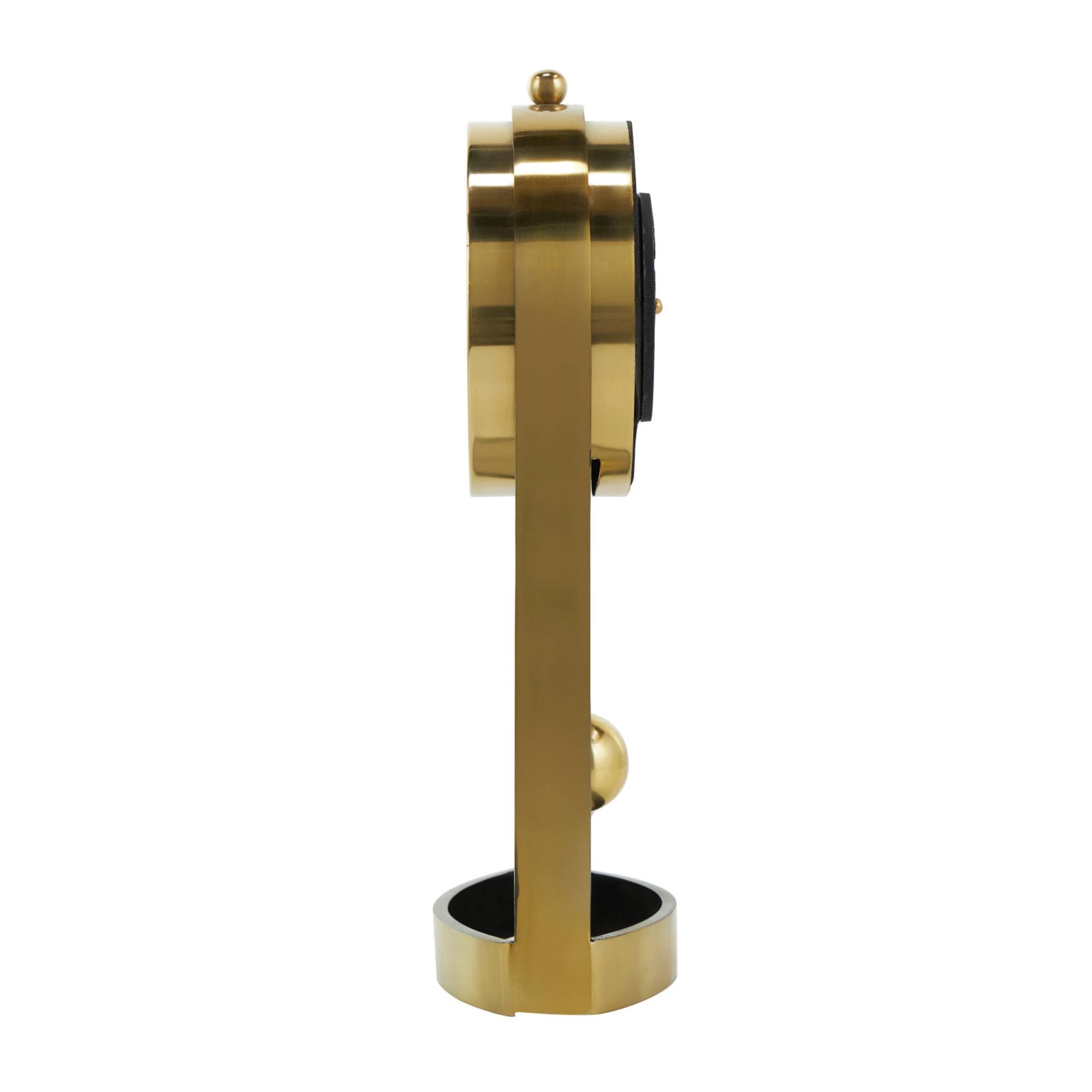 13" Gold Aluminum Tall Clock with Swinging Ball Pendulum